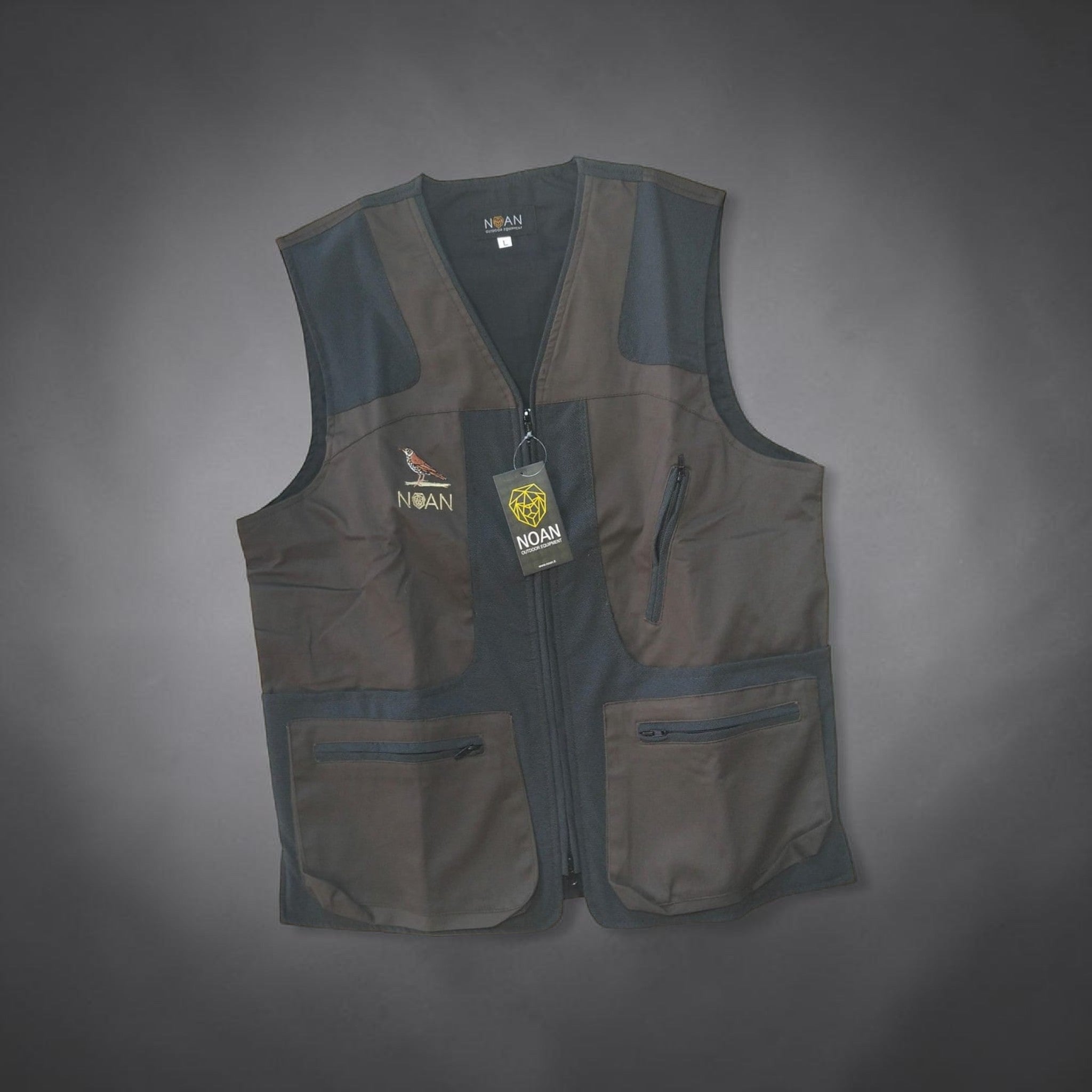 Gilet noan verde con ricamo tordo